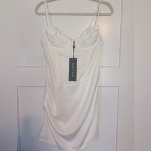 White fox mini dress size large